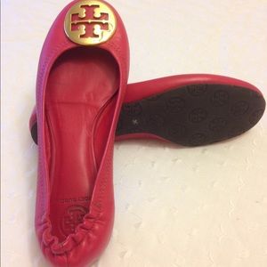 Tory Burch red shoes like new worn once